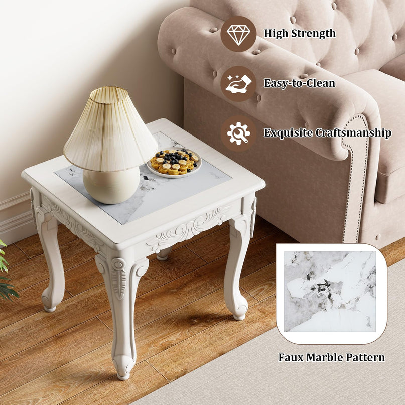 GIANTEX Vintage Glass Sofa Side Table for Living Room (1/2)