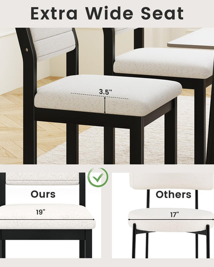 Giantex Sherpa Kitchen Chairs with Wood Frame & Padded Seat