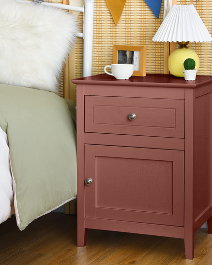 Wooden End Table W/Shelf - Giantex