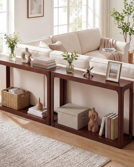 Giantex 47" Wood Console Table w/Solid Rubber Wood Frame