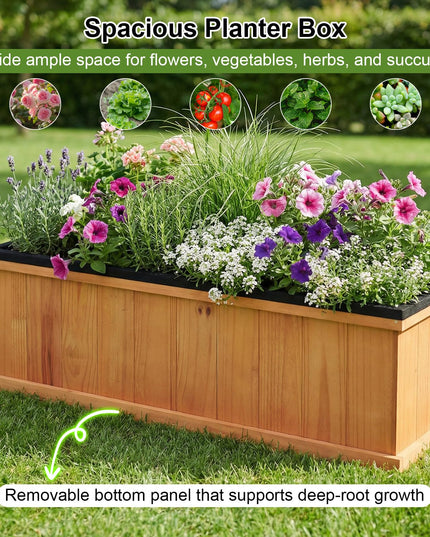 Giantex Outdoor Raised Garden Bed Set of 1/2 (40” x 13” x 12” )