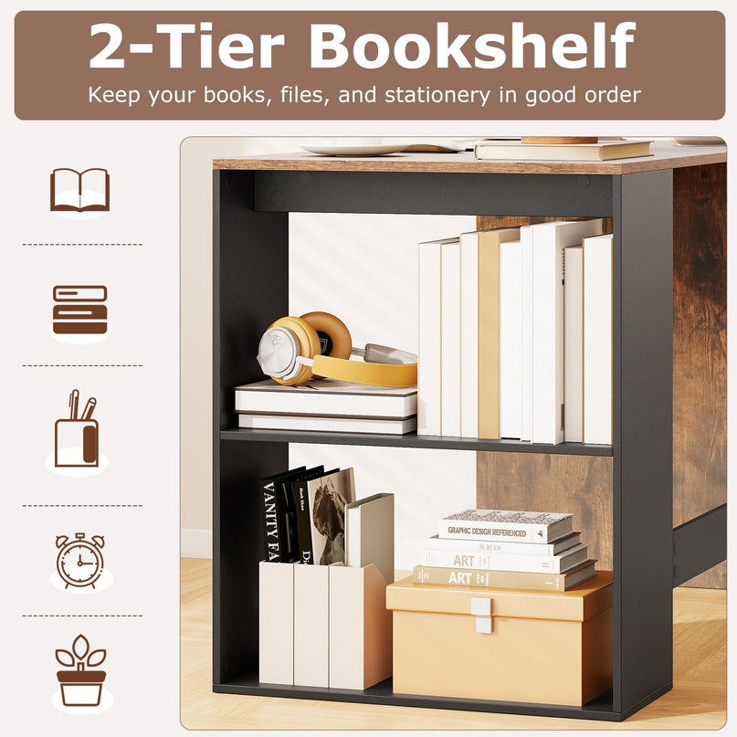 Giantex Petit Bureau avec Étagère pour Chambre à Coucher