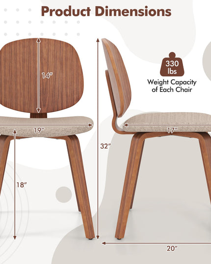 Giantex Wooden Dining Chairs Set of 2/4 for Living Dining Room