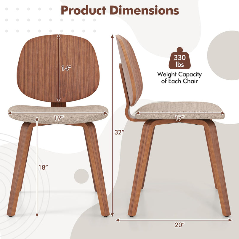 Giantex Wooden Dining Chairs Set of 2/4 for Living Dining Room