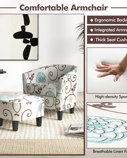 Giantex Small Accent Chair with Ottoman Set