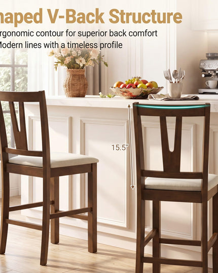GIANTEX 24" Counter Height Mid-Century Bar Stools Set of 2/4