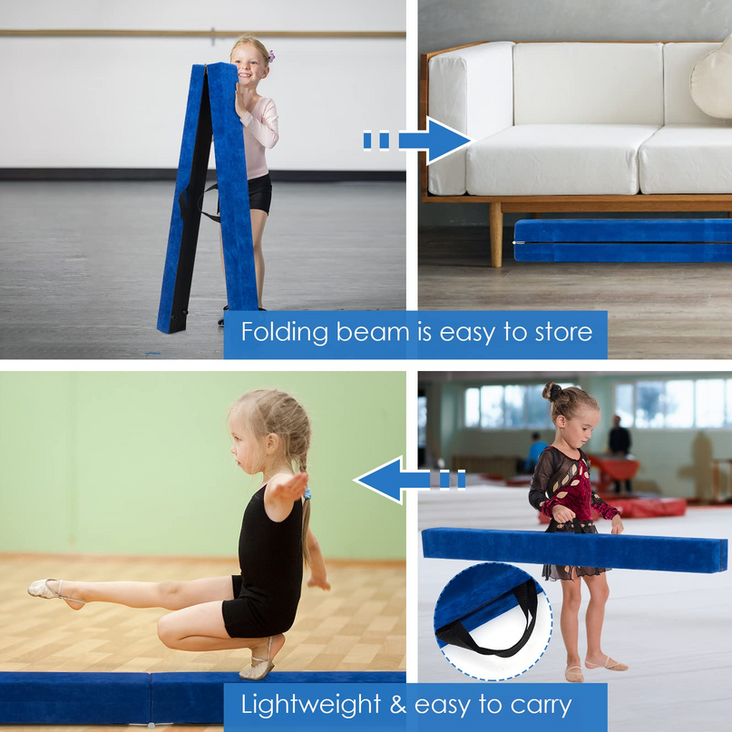 Giantex 7FT Folding Floor Balance Beam for Girls