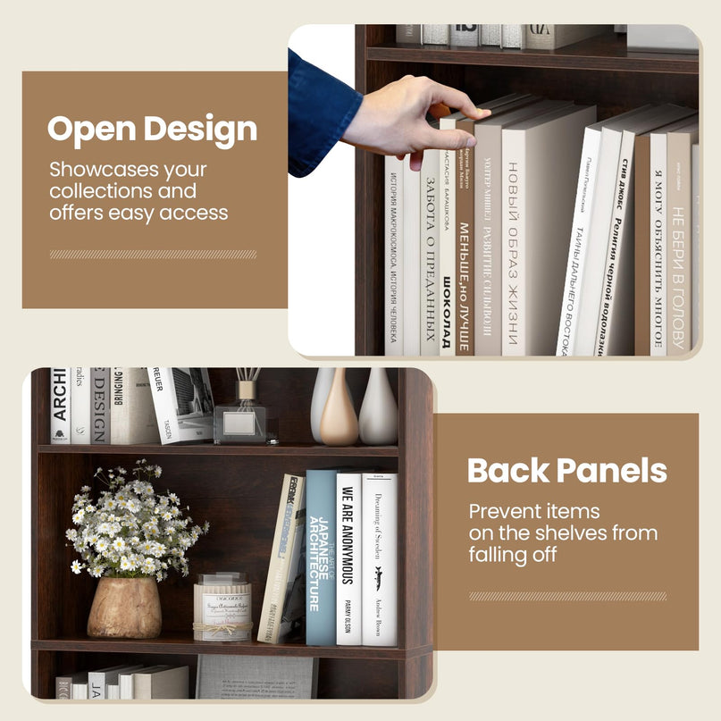 Giantex 6-Tier Bookcase, 70" Tall Wooden Bookshelf, Freestanding Storage Organizer w/Open Shelves