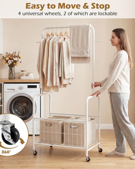 Giantex 35" Clothes Rack with Storage Basket