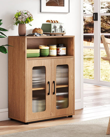 Giantex Bathroom Storage Cabinet with 2 Doors & 3-Level Adjustable Shelf