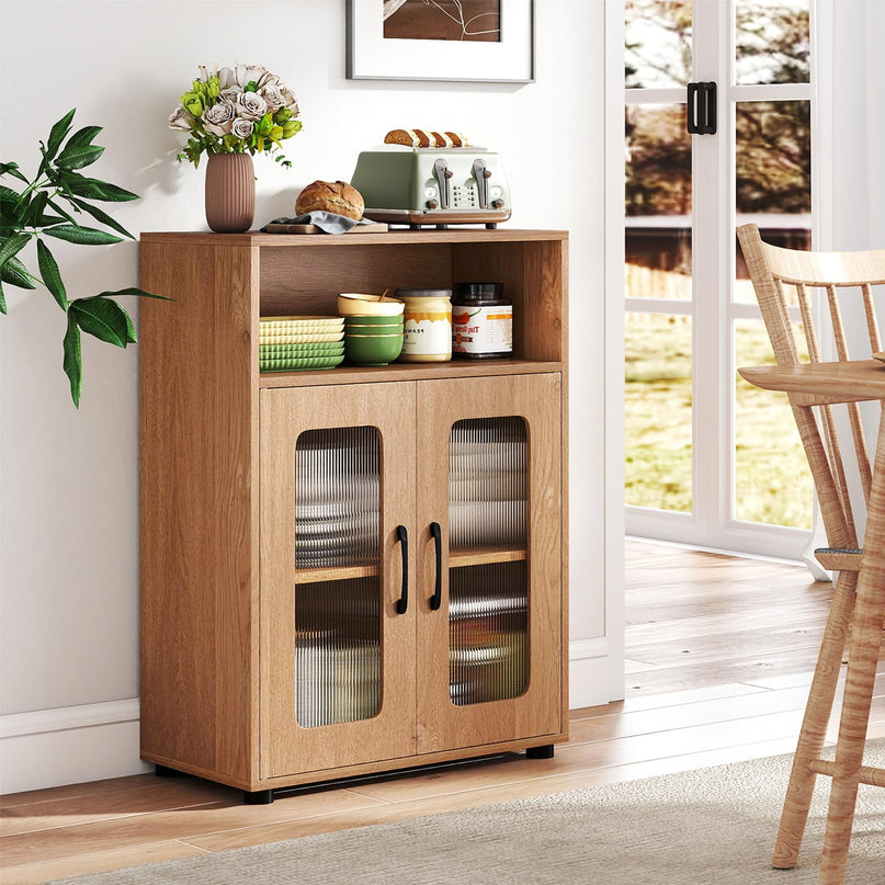 Giantex Bathroom Storage Cabinet with 2 Doors & 3-Level Adjustable Shelf
