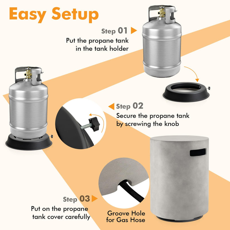 Giantex Propane Tank Cover Table - Outdoor Gas Tank Storage Side Table Fits 20 LBS Propane , Gray