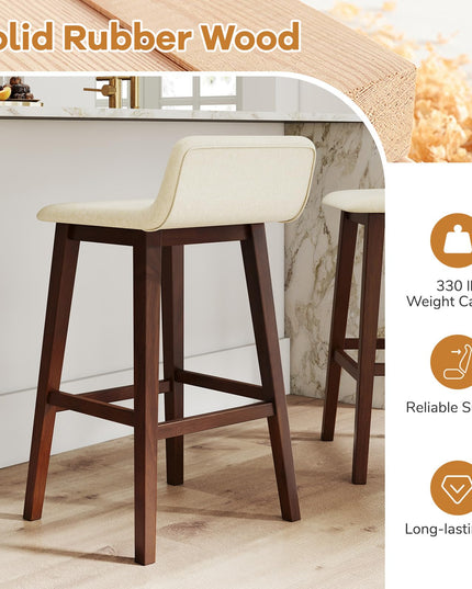 Giantex 29" Bar Stools Set of 2/4 with Low Back for Kitchen Island