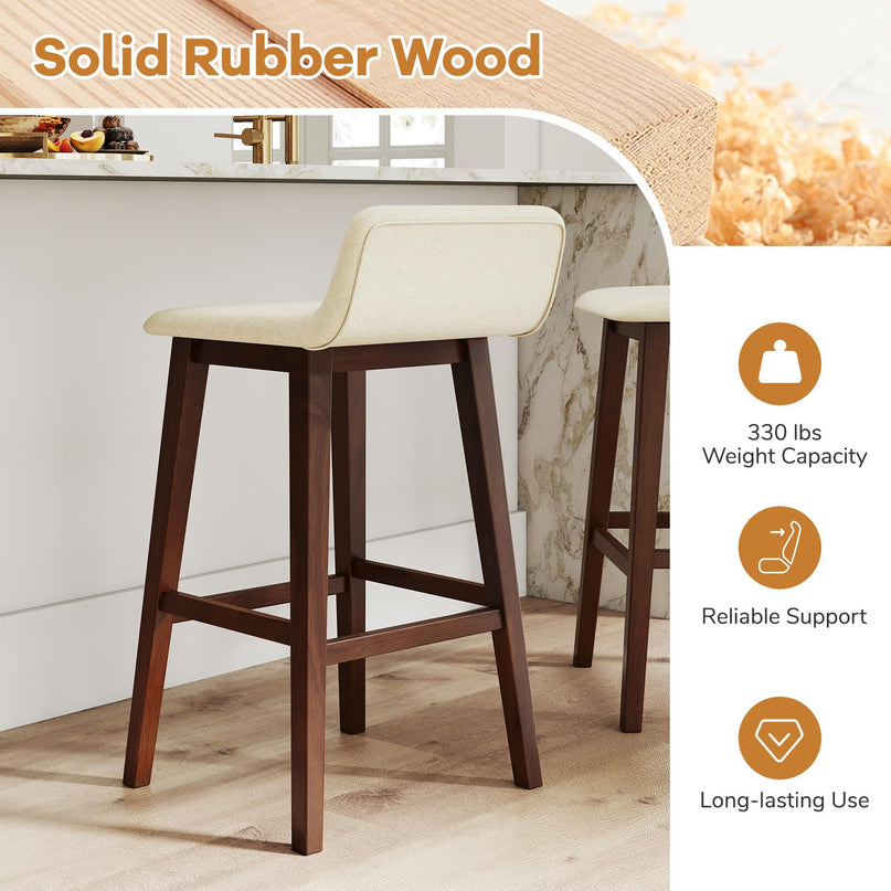 Giantex 29" Bar Stools Set of 2/4 with Low Back for Kitchen Island