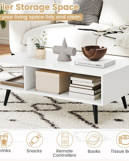 Giantex Coffee Table with Storage for Living Room