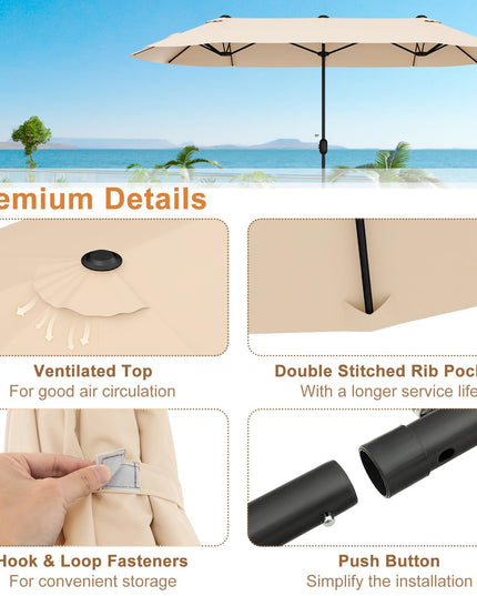Giantex 13ft Large Patio Umbrella with Base