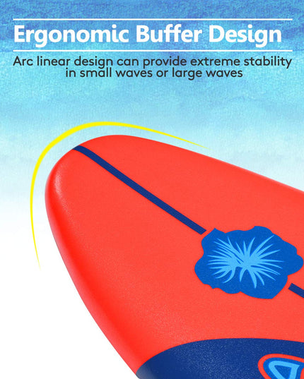 Giantex 6' Surfboard Surfing Surf Beach Ocean Body Foamier Board with Removable Fins