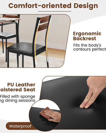 Giantex Ensemble de salle à manger 5 pièces pour 4 personnes (109 cm)