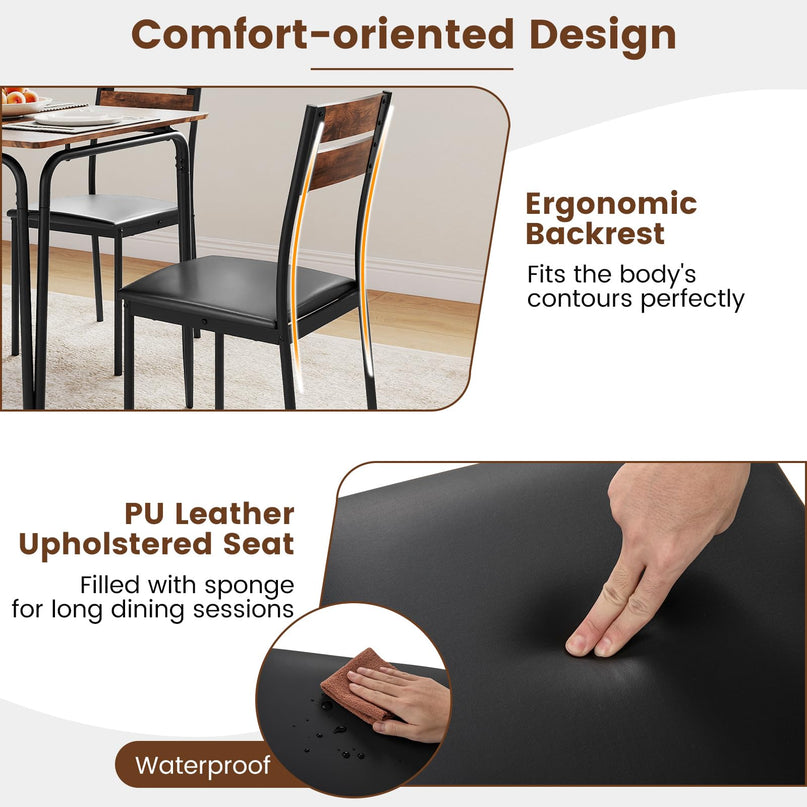 Giantex Ensemble de salle à manger 5 pièces pour 4 personnes (109 cm)