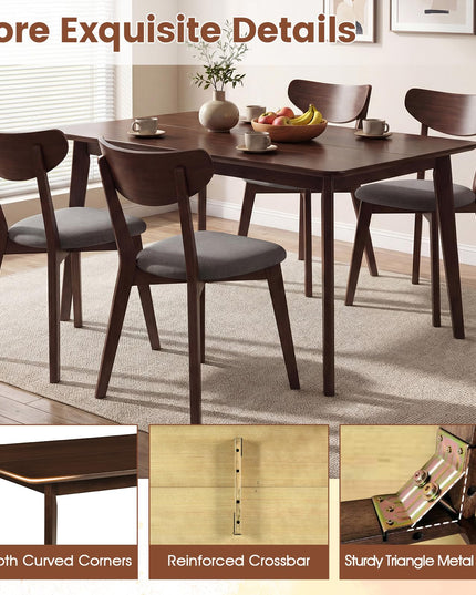 Giantex Dining Table for 4-6 People 47" Rectangular Wooden Kitchen Table