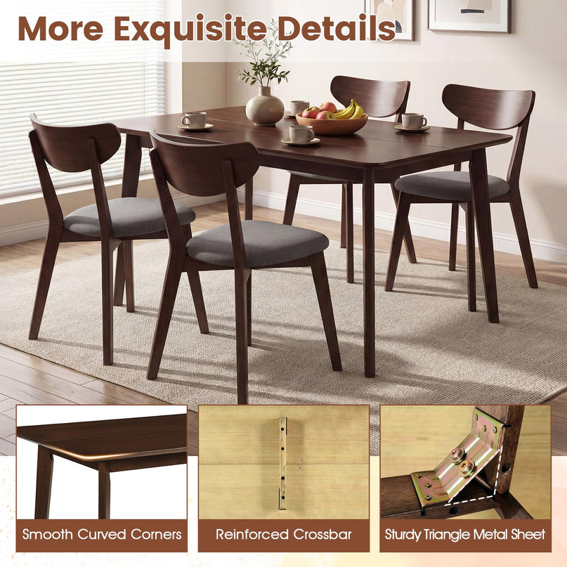 Giantex Table de salle à manger pour 4-6 personnes, table de cuisine rectangulaire en bois de 119 cm