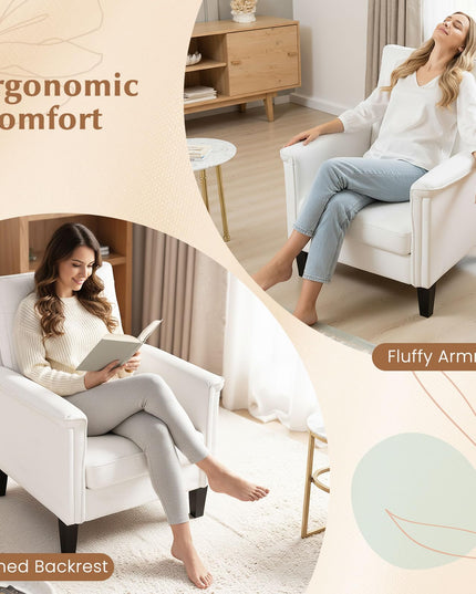 Giantex Modern Accent Chair Upholstered Armchair