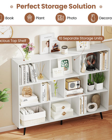 Giantex 10-Cube Bookcase (55" x 9.5" x 42")