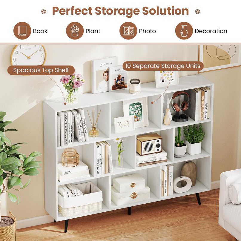 Giantex 10-Cube Bookcase (55" x 9.5" x 42")