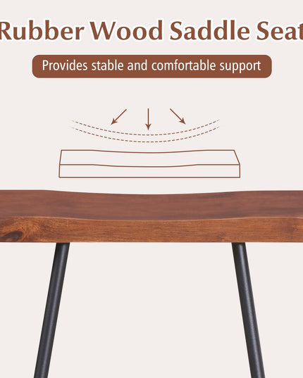 Giantex 24" Bar Stools Set of 2, Counter Height Bar Stools with Footrests, Solid Metal Legs