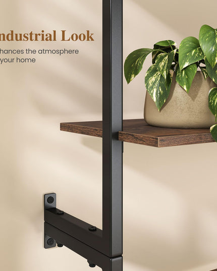 GIANTEX Ladder Shelf | 6-Tier Wall Mounted Bookshelf with Metal Frame (1/2)