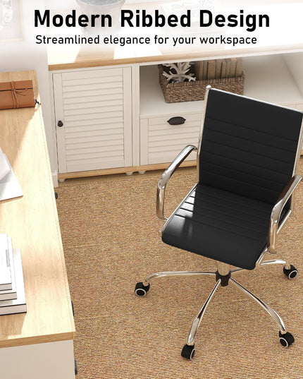 Ribbed Office Chair, Ergonomic High Back Executive Conference Chair