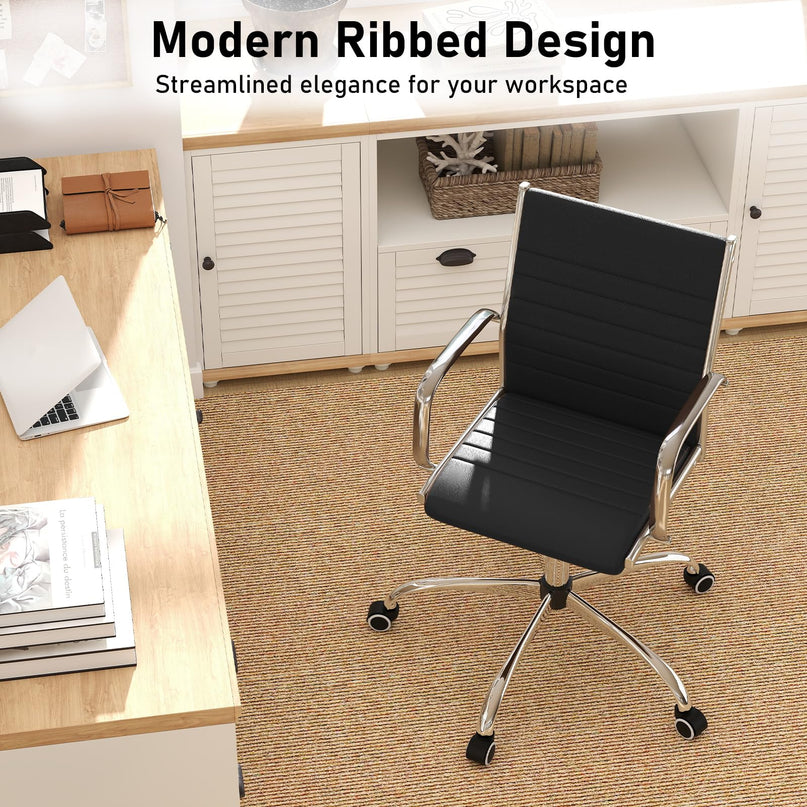 Ribbed Office Chair, Ergonomic High Back Executive Conference Chair