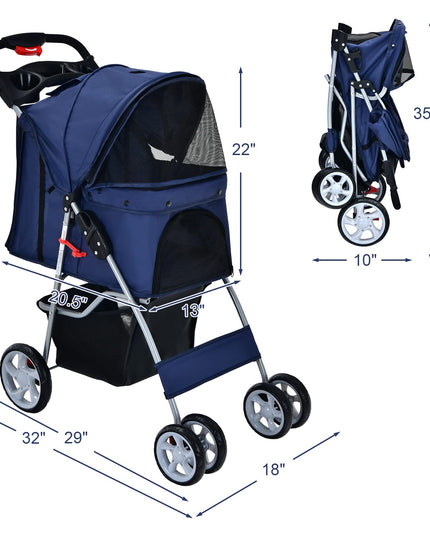 Pet Stroller for Small Medium Dogs Cats Puppy - Giantex