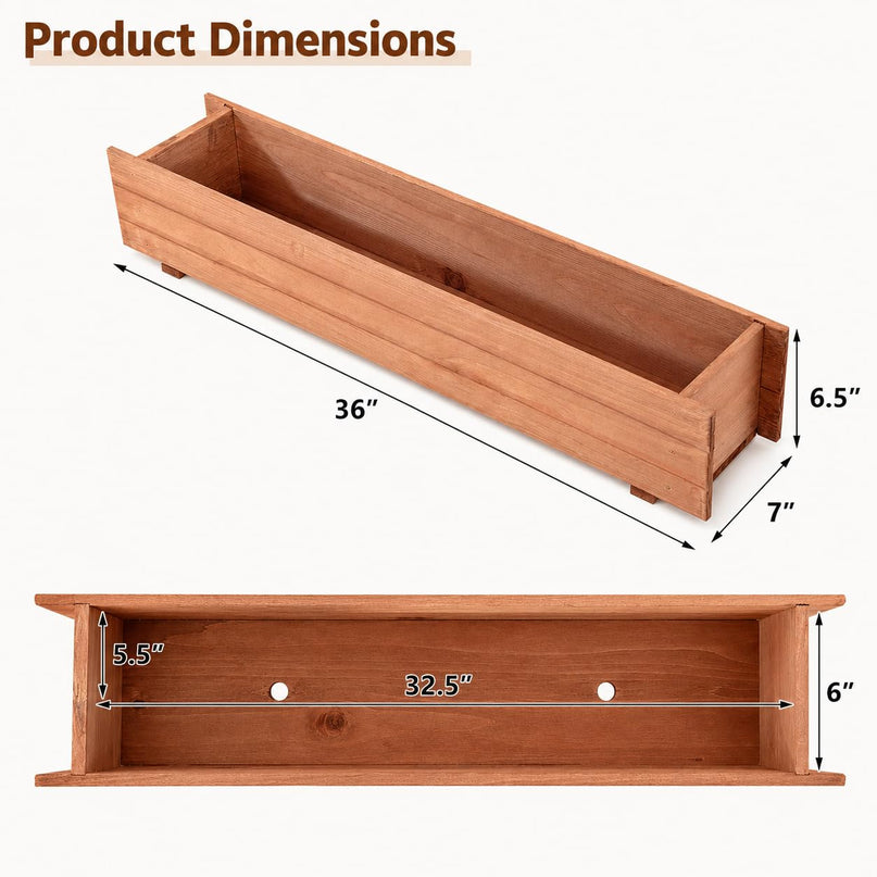 Giantex 36" x 7" x 6.5" Raised Garden Bed for Planting Garden Backyard Patio