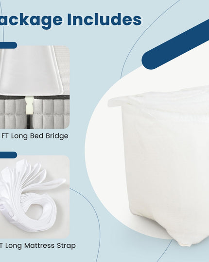 Giantex 12"/10" Wide Bed Bridge Twin to King Converter Kit