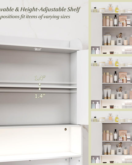 Giantex Over Toilet Bathroom Organizer with LED Light Paper Towel Holder