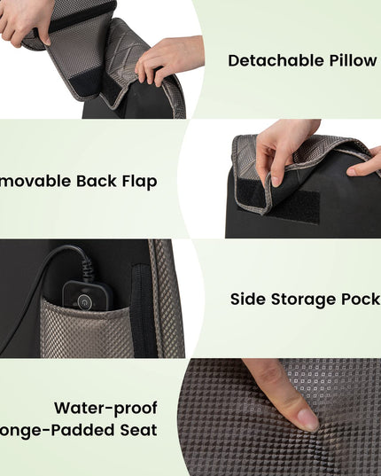 Giantex Back Massager Chair Pad - Massage Seat Cushion with Heat & Vibration