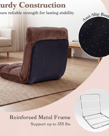 Giantex Folding Floor Chair with Back Support 14 Adjustable Position