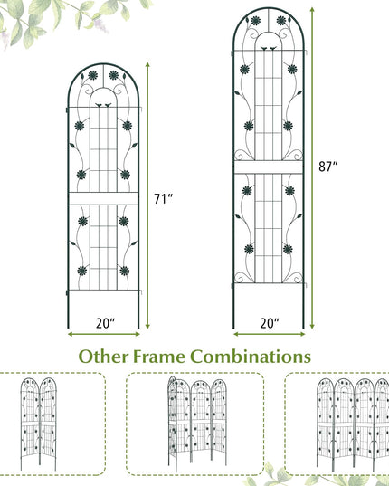 Giantex Garden Trellis, Tall Galvanized Steel Trellis for Climbing Plants