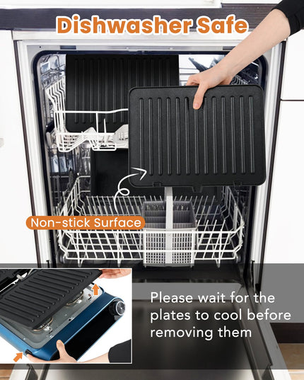 Giantex Panini Press Sandwich Maker, Electric Indoor Grill with 2 Removable & Dishwasher Safe Non-Stick Plates