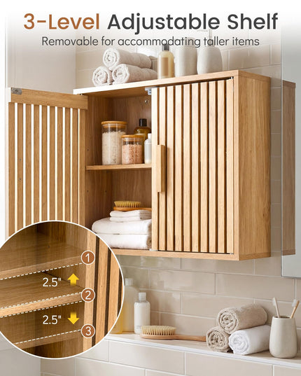 Giantex Bathroom Wall Cabinet Wall Mounted Wooden Medicine Cabinet