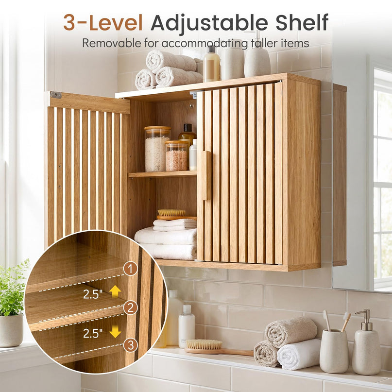 Giantex Bathroom Wall Cabinet Wall Mounted Wooden Medicine Cabinet