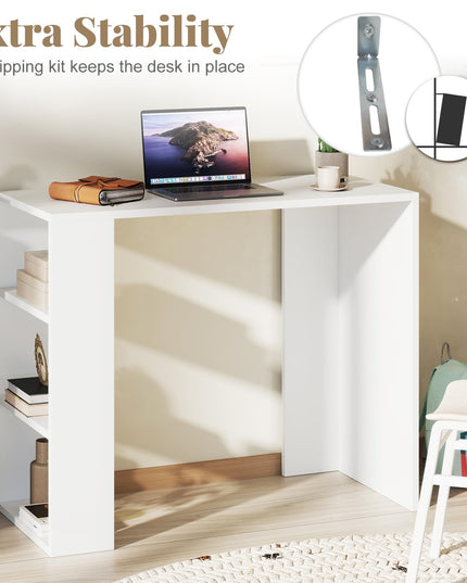 Giantex 36 Inch Compact Home Office Desk with Storage Open Shelves and Anti Tipping Kit