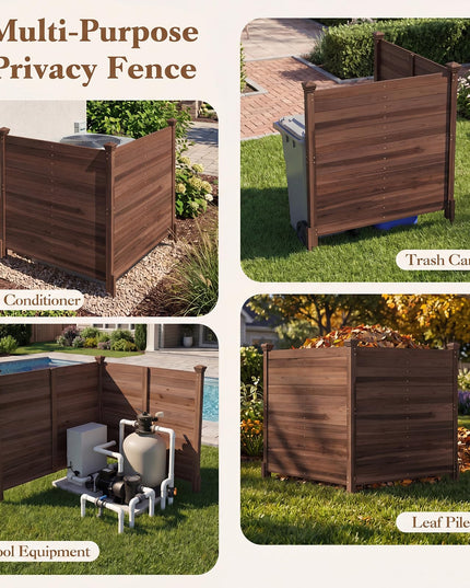 Giantex Wooden Privacy Fence with Stakes (47" W x 45.5" H)