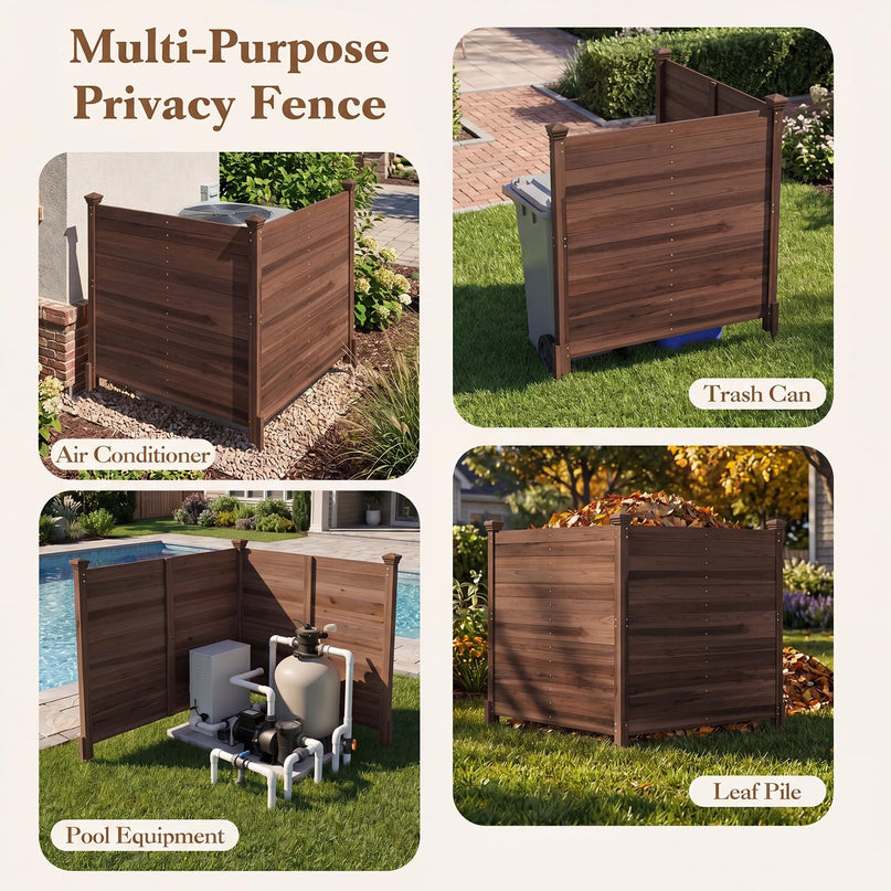 Giantex Wooden Privacy Fence with Stakes (47" W x 45.5" H)