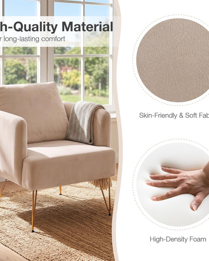 GIANTEX Modern Accent Chair with Back Cushion(1/2)
