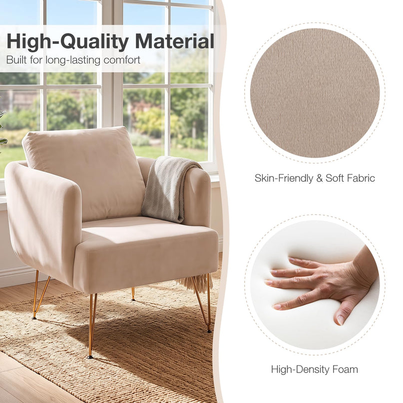 GIANTEX Modern Accent Chair with Back Cushion(1/2)