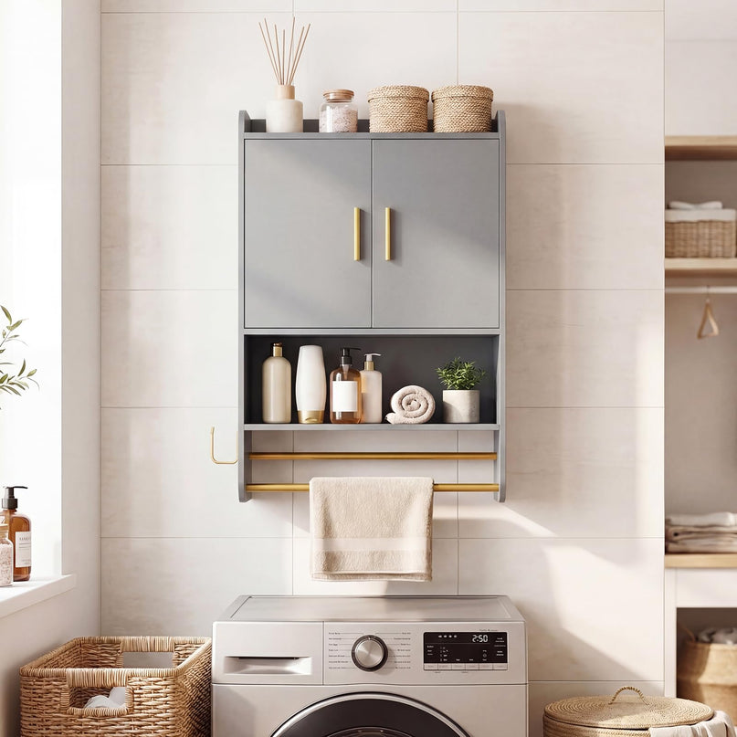 Giantex Bathroom Wall Mounted Medicine Cabinet w/Towel Bars & Toilet Paper Holder