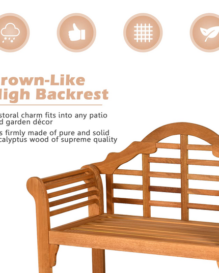 4 Ft Foldable Eucalyptus Garden Bench (Teak) - Giantex