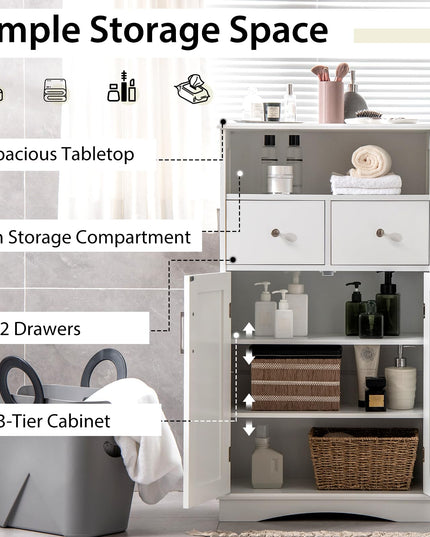 Giantex Bathroom Floor Storage Cabinet